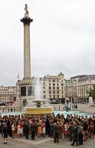 Captain America Films At Trafalgar Square