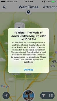 Pandora the World of Avatar wait times