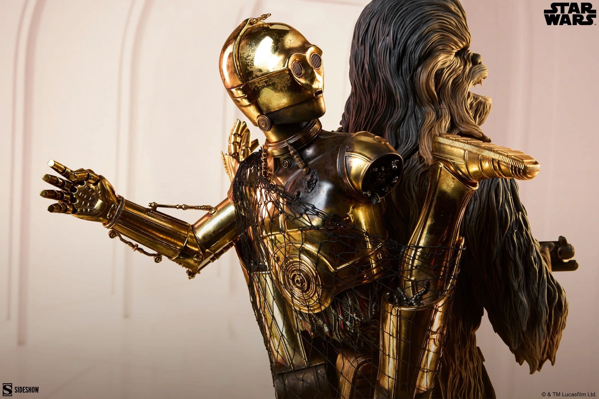 Sideshow Debuts Star Wars Premium Chewbacca and C-3PO Statue