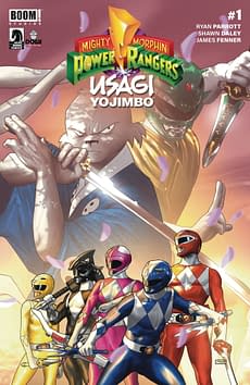 Cover image for MIGHTY MORPHIN POWER RANGERS USAGI YOJIMBO #1 CVR A CLARKE (