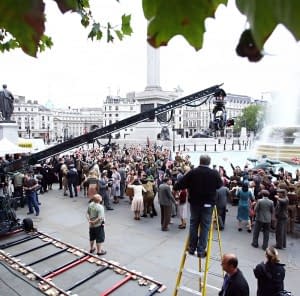 Captain America Films At Trafalgar Square
