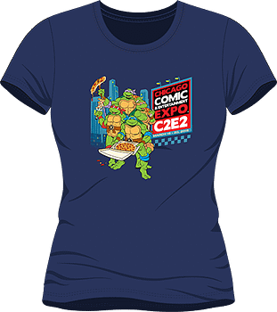 C2E2-Teenage-Mutant-Ninja-Turtles-Pizza-Party-T-Shirt-Womens