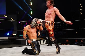Photo from Kenny Omega and the Good Brothers vs. Lucha Brothers and Laredo Kid on AEW Dynamite 03/31/2021. Credit: All Elite Wrestling