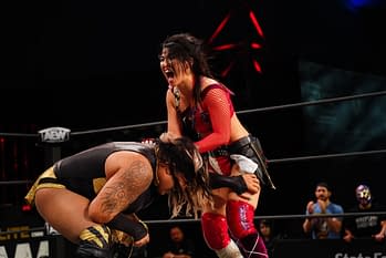 Photo from Nyla Rose and The Bunny vs. Tay Conti and Hikaru Shida on AEW Dynamite 03/31/2021. Credit: All Elite Wrestling