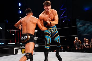 Photo from Anthony Ogogo vs. Cole Karter on AEW Dynamite 4/14/2021 - will this be your next Zoom virtual background? [Photo Credit: All Elite Wrestling]