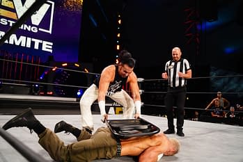 Photo from Matt Hardy vs. Darby Allin for the TNT Championship on AEW Dynamite 4/14/2021 - will this be your next Zoom virtual background? [Photo Credit: All Elite Wrestling]