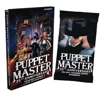 Cover image for PUPPET MASTER 35TH ANN DLX PREMIUM TRADING CARDS DIS (12CT)