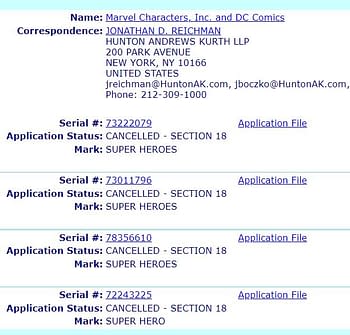 Marvel And DC Comics Lose Their Super Hero Trademark