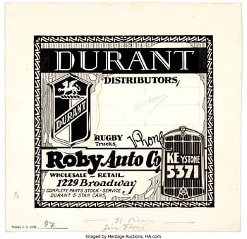 Edgar Church Durant Distributors Decorative Advertising Original Art (Ideal Art Service, c. 1930s).