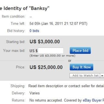 Buy The Identity Of Banksy?