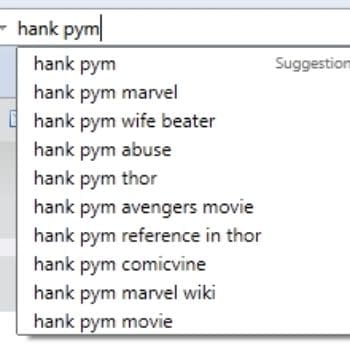 And Finally&#8230; Google Suggestions For Hank Pym