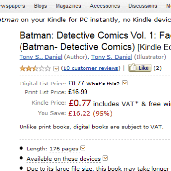 GlitchWatch: New 52 Detective Comics Vol 1 For 77 Pence