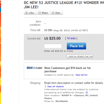 Justice League #12 Already Getting Bids Of $25