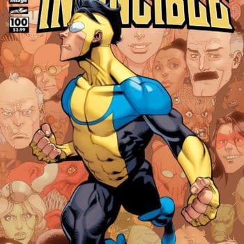 The Covers To Invincible #100 By  Ryan Ottley, Corey Walker, Marc Silvestri, Bryan Hitch, Art Adams And Charlie Adlard