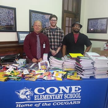 Comic Book Fans Donate School Supplies