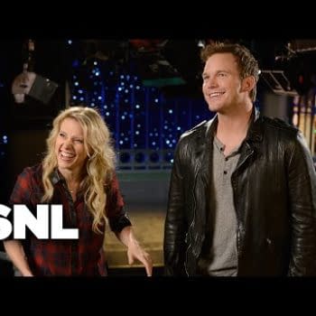 Chris Pratt And Kate McKinnon Promoting SNL Over And Over