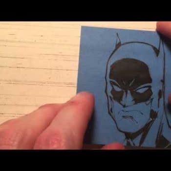 Todd Nauck Draws Batman On A Blue Post-It Note
