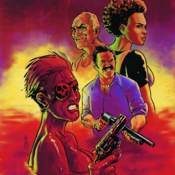 Shotguns, Cybernetics, And A Return To Blood Lagoon! Preview 8 Pages Of Grindhouse: Drive In, Bleed Out #4 From Dark Horse