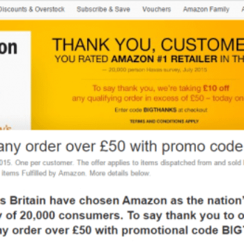 £10 Off Any £50 Order On Amazon.Co.Uk Today Only