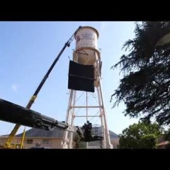 DC Covers The Warner Bros Water Tower