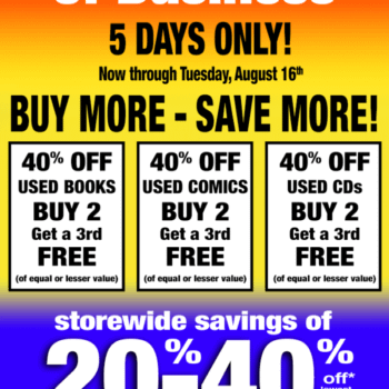 40% Off Comics, Plus Buy 2 Get 1 Free &#8211; 5 Days To Clear Out Hastings