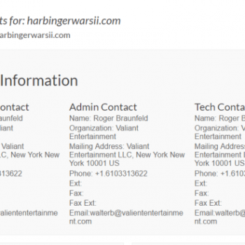 Valiant Registers Harbinger Wars 2 Domain