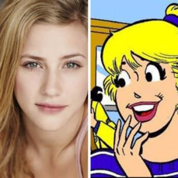 A side-by-side comparison of Lili Reinhart and the comic version of Betty Cooper