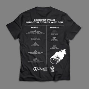 Catalyst Prime's Tour T-Shirt Lays Out The Comics Line &#8211; Free At ComicsPRO