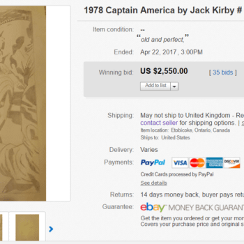 The Fake Jack Kirby Art That Sold For Over $2500 On eBay?
