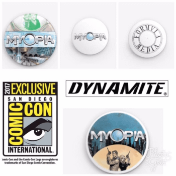 San Diego Comic-Con SDCC Exclusives: Myopia Pins For Dynamite Comic Book