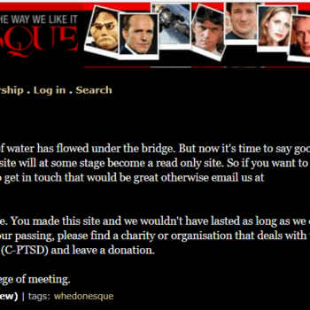 Whedonesque Website Closes After Whedongate, Requests Donations Towards PTSD Treatments