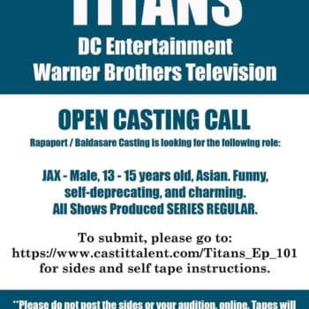 Titans Casting Call For Beast Boy &#8211; 13 To 15 Year Old Asian Male