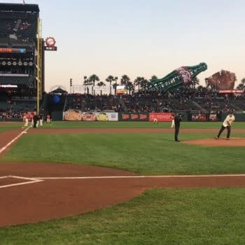 Axel Alonso And Stan Lee At Last Night's Giants Vs Diamondbacks Baseball Game
