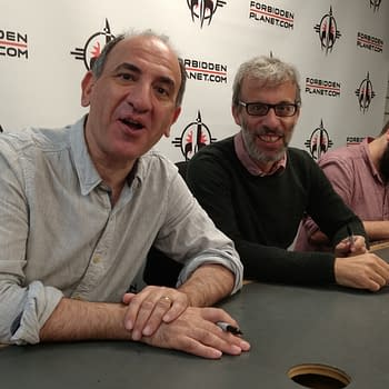 Armando Iannucci, David Schneider And Pete Fellows In Forbidden Planet Last Night