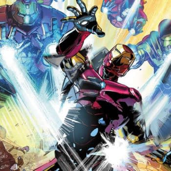 Invincible Iron Man #596 cover by Mike Deodato Jr. and Dean White