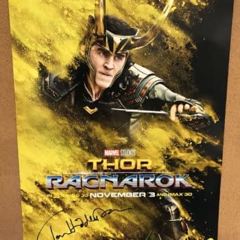 Tom Hiddleston signed loki poster