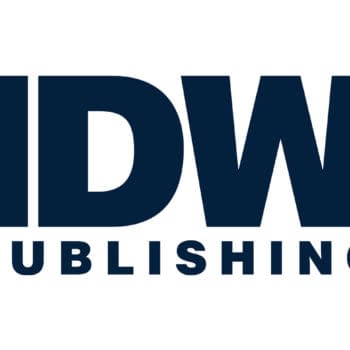 The logo for IDW Publishing is, despite all appearances, not a trash can on fire.