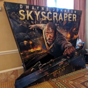 You'll Die Hard When You See This #CinemaCon2018 Standee for Dwayne Johnson's Skyscraper