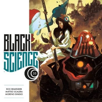 Black Science #35 cover by Matteo Scalera and Moreno Dinisio