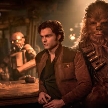 Alden Ehrenreich as Han Solo and Joonas Suotamo as Chewbacca in Solo: A Star Wars Story. Image courtesy of Lucasfilm