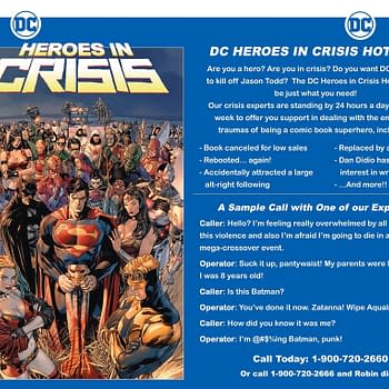 Bathroom Bulletins: DC to Launch Heroes in Crisis Hotline Alongside Super-Mega-Crossover Event