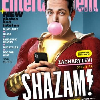 Shazam! is on the Cover of the EW Comic-Con Issue