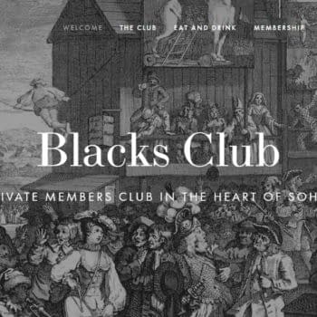 The Works Of William Hogarth on the Walls Of Blacks Club in London