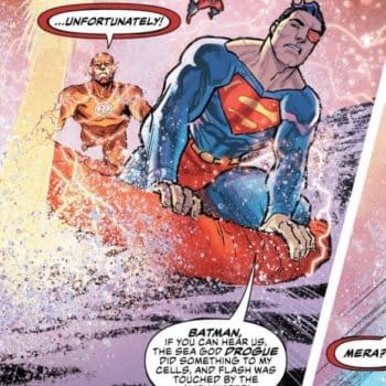 Superman and Penguin, Both Wearing Eyepatches in Tomorrow's Comics