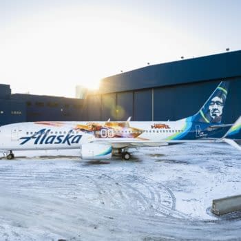 Alaska Airlines Goes Higher, Further, Faster with Captain Marvel Themed Airplane