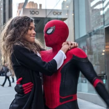 MJ (Zendaya) catches a ride from Spider-Man (Tom Holland) in "Spider-Man: Far From Home." (Photo: JOJO WHILDEN)