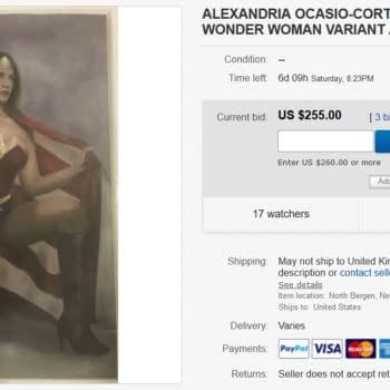 Wonder Woman Variant of Alexandria Ocasio-Cortez Comic, $250+ on eBay