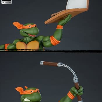 Mikey Grabs a Slice with New Sideshow Collectibles Statue