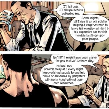 Alfred Pennyworth Critiques Batman as a Rich Man Just Beating Up Poor People