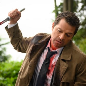 Supernatural -- "Golden Time" -- Image Number: SN1506a_0230b.jpg -- Pictured: Misha Collins as Castiel -- Photo: Diyah Pera/The CW -- © 2019 The CW Network, LLC. All Rights Reserved.